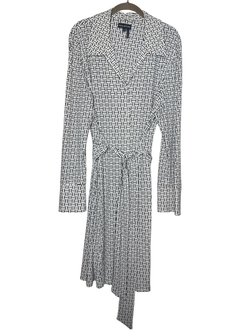 Halston H Logo Geometric Jersey Shirt Dress XL